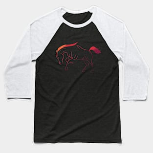 Colorful Bucking Horse Baseball T-Shirt